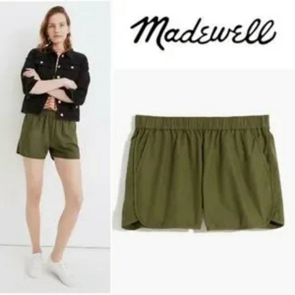 Madewell Pull-On Shorts in Desert Olive Size M